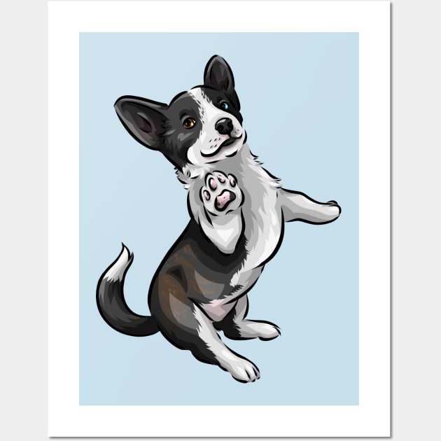 Cardigan Welsh Corgi | Brindle and White Wall Art by Shirin Illustration